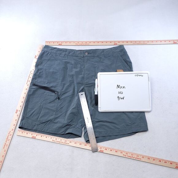 Columbia Casual Medium Wash Button Zip Chino Shorts Mens Size 40 Gray - Picture 6 of 13